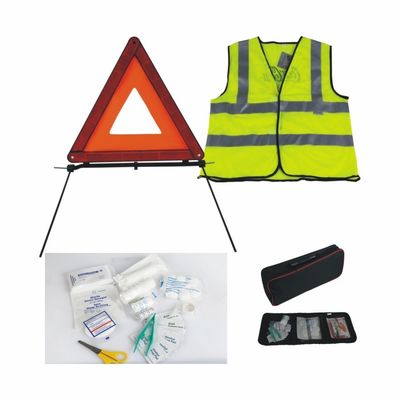 Kit d'urgence routière triangulaire 3 en 1 avec logo personnalisé