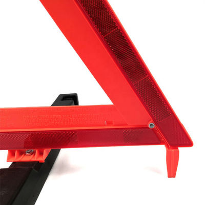 3 pièces Triangle de sécurité à double face Avertissement orange pour équipement de protection routière