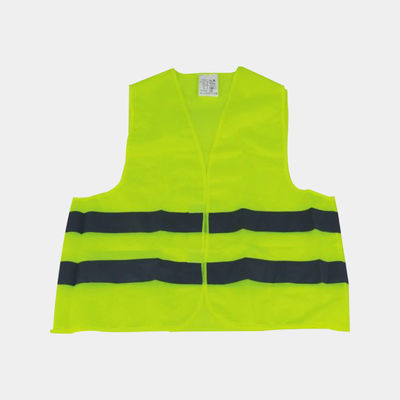 gilet de sécurité à haute visibilité avec 2 bandes réfléchissantes fermeture en velcro et plusieurs poches