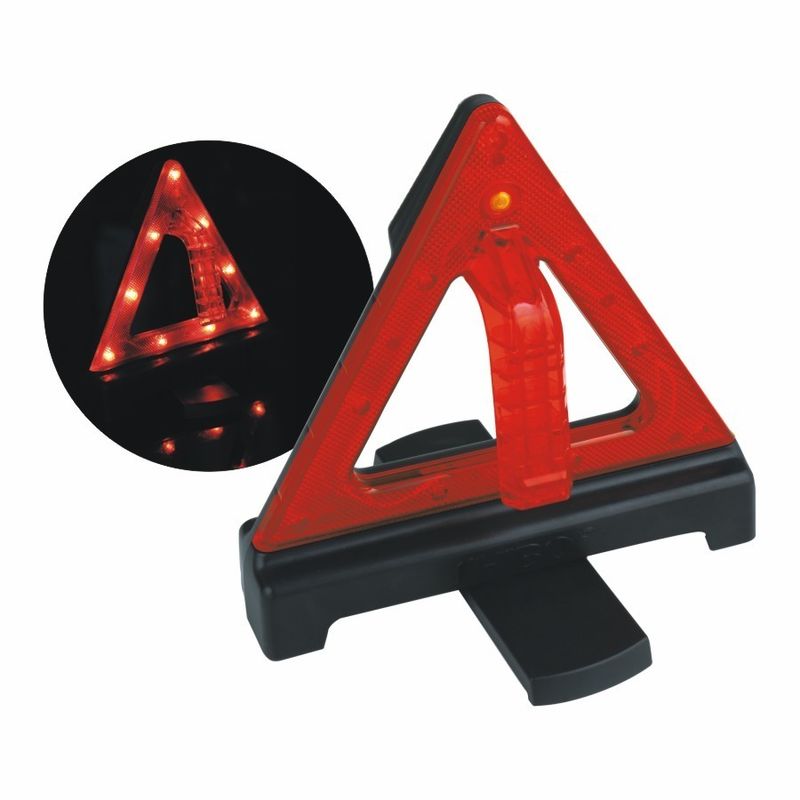 Triangle d'avertissement LED clignotant de sécurité routière facilement manipulé et assemblé pour une urgence de voiture