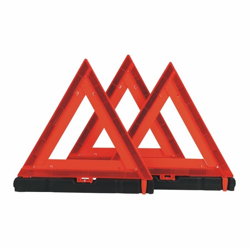 3 pièces Triangle de sécurité à double face Avertissement orange pour équipement de protection routière